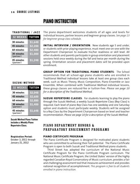 GUITAR INSTRUCTION - Third Street Music School Settlement