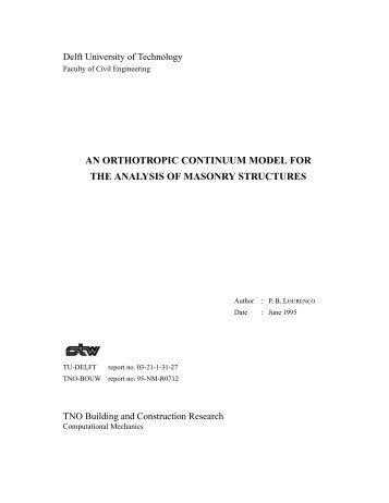 an orthotropic continuum model for the analysis of masonry structures