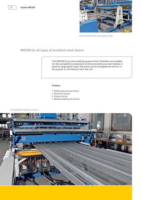 Production systems for industrial and fencing mesh ... - Schlatter