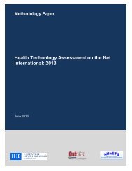 HTA on the Net 2013.pdf - Institute of Health Economics