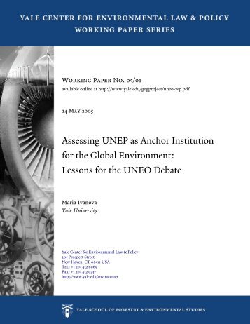 Assessing UNEP as Anchor Institution for the Global Environment ...
