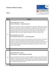 Scheme of Work for Music Year 1 Term Topics 1 2