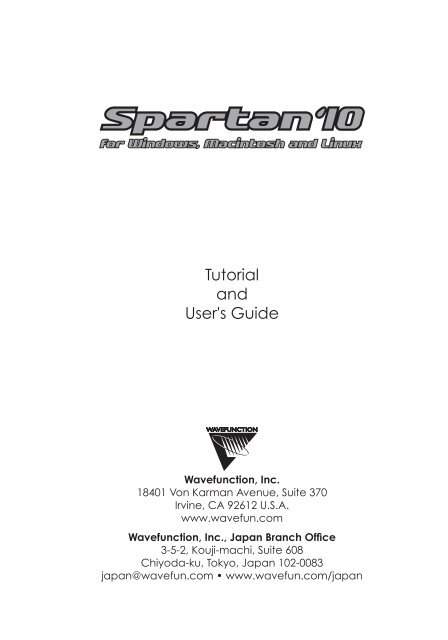 Spartan '10 Manual - Wavefunction, Inc.