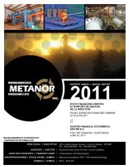 Annual report 2011 - Metanor Resources Inc.