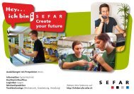 Lehrstellen – Ausbildung mit Perspektive - SEFAR