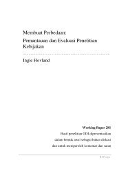 Pemantauan dan Evaluasi Penelitian Kebijakan - SMERU Research ...