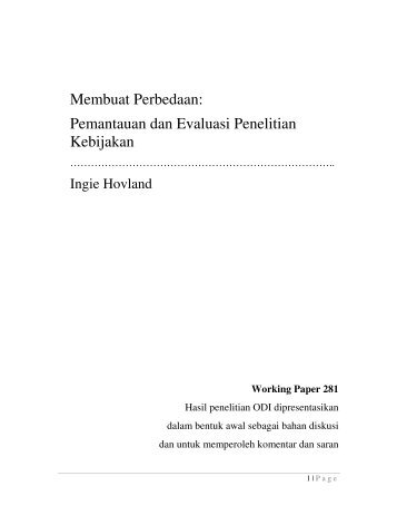 Pemantauan dan Evaluasi Penelitian Kebijakan - SMERU Research ...