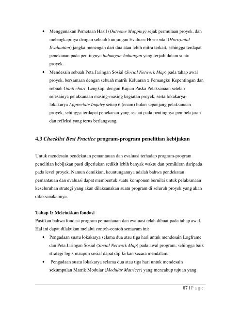 Pemantauan dan Evaluasi Penelitian Kebijakan - SMERU Research ...