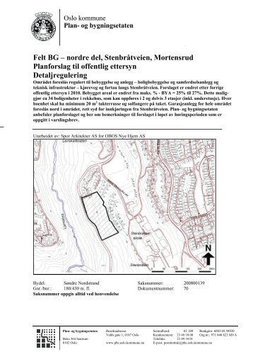 Felt BG – nordre del, Stenbråtveien, Mortensrud Planforslag til ...
