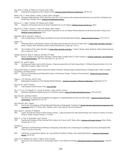 A Bibliography Related to Crime Scene Interpretation with ...