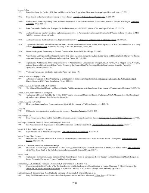 A Bibliography Related to Crime Scene Interpretation with ...