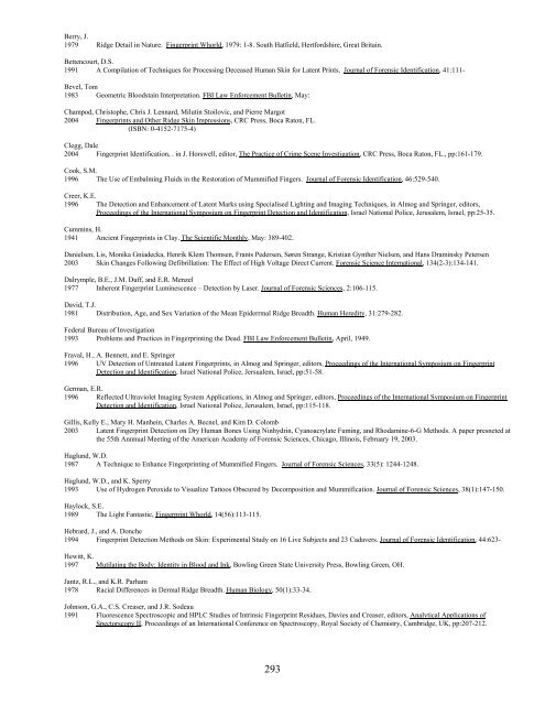 A Bibliography Related to Crime Scene Interpretation with ...