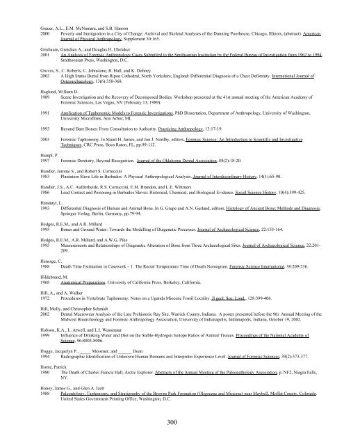 A Bibliography Related to Crime Scene Interpretation with ...