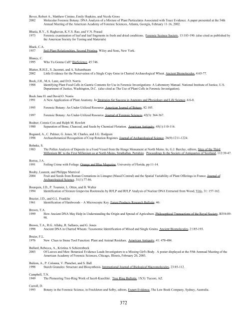 A Bibliography Related to Crime Scene Interpretation with ...