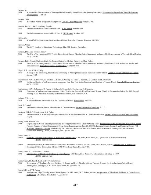 A Bibliography Related to Crime Scene Interpretation with ...