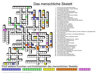 Das menschliche Skelett - Eigene-kreuzwortraetsel.de