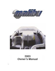 Malibu Boats Owner's Manual: 2003 (PDF) - Bakes Online