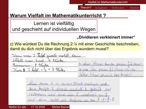 Vielfalt im Mathematikunterricht