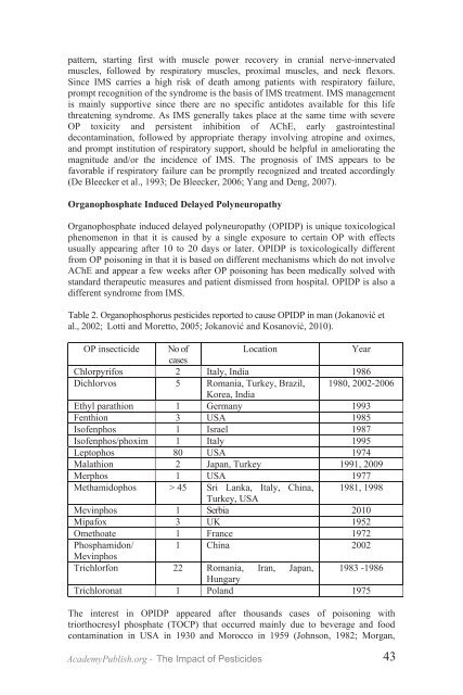 The Impact of Pesticides - Academy Publish