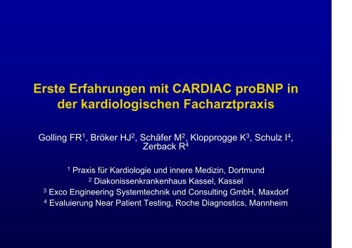CARDIAC proBNP - Golling, Dr. med. Felix-R.