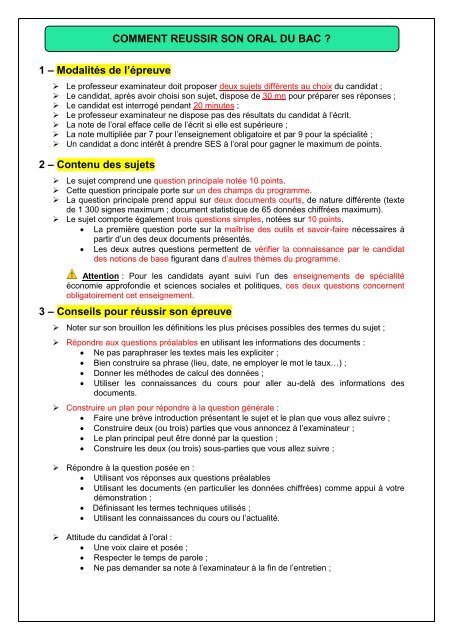 comment racussir son oral du bac