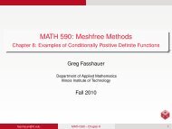 MATH 590: Meshfree Methods - Chapter 8 - Illinois Institute of ...