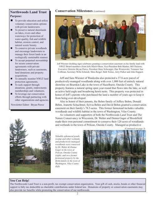 Conserving the Eagle River - A Continuing Story... - Northwoods ...