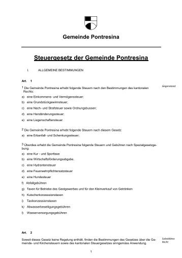 Steuergesetz der Gemeinde Pontresina