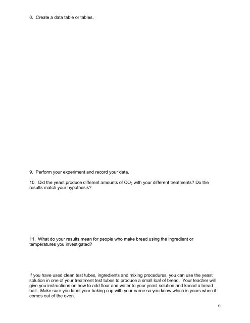 Alcoholic Fermentation in Yeast - Serendip