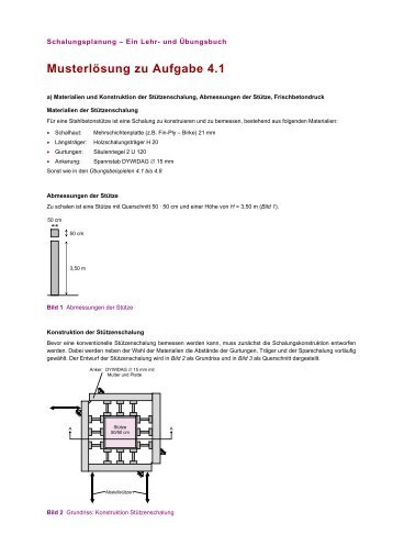 MusterlÃ¶sung zu Aufgabe 4.1 - Schalungsplanung