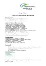 RÃ©union du 18 octobre 2007 - CRA | Centre Ressources Autismes