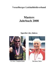 VLV Jahrbuch Masters 2008 - Vorarlberger Leichtathletik-Verband