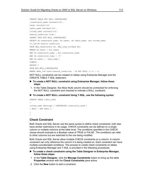 Solution Guide for Migrating Oracle on UNIX to SQL Server - Willy .Net