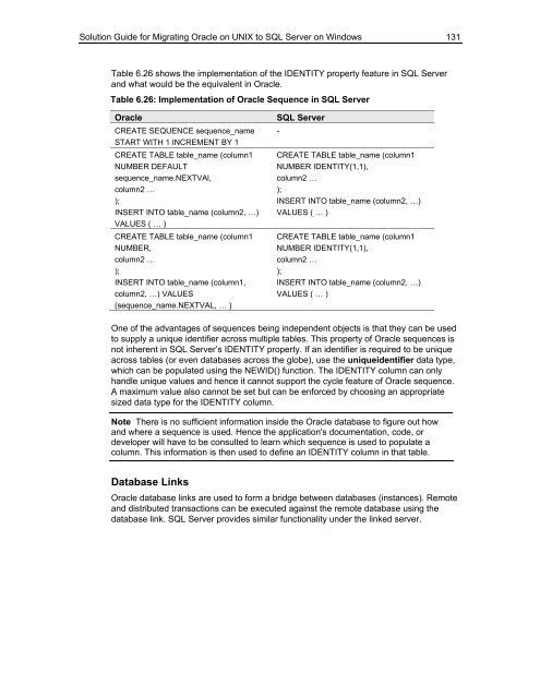 Solution Guide for Migrating Oracle on UNIX to SQL Server - Willy .Net