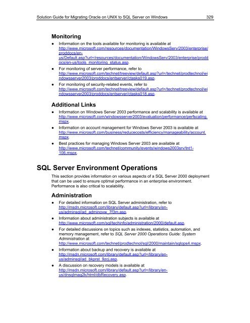 Solution Guide for Migrating Oracle on UNIX to SQL Server - Willy .Net