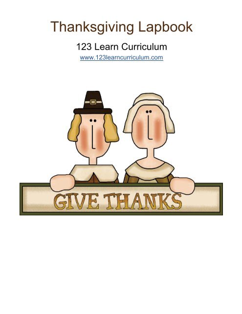 Thanksgiving Lapbook - 123 Learn Curriculum