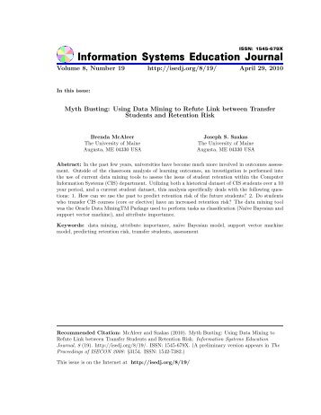 Myth Busting: Using Data Mining to Refute Link between Transfer ...