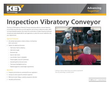 Inspection Vibratory Conveyor Brochure - Key Technology