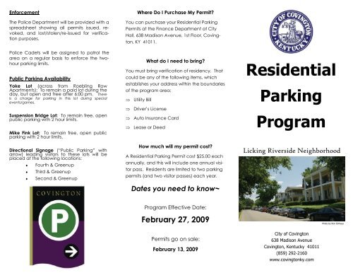 Residential Parking Program - The City of Covington