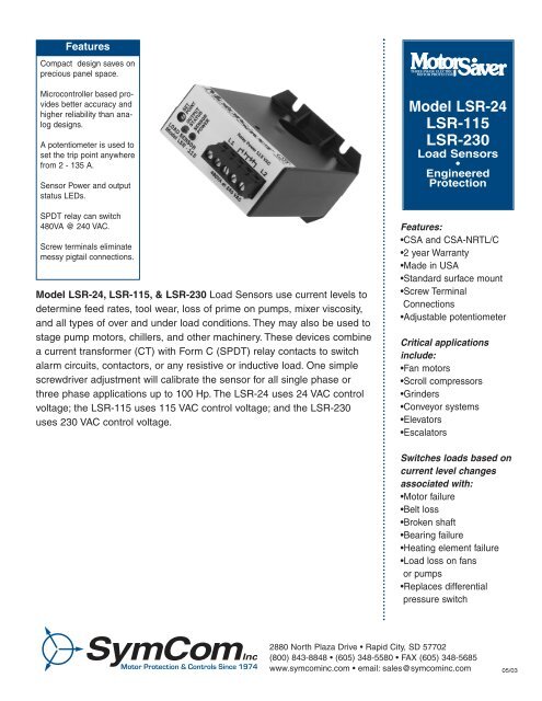 Model LSR-24 LSR-115 LSR-230 - SymCom