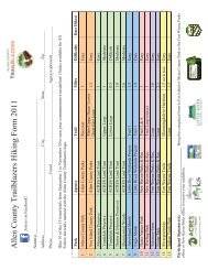 A llen C ounty T railblazers H iking F orm 2011 - ACRES Land Trust