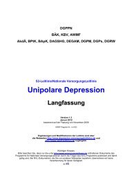 Unipolare Depression - Nationale VersorgungsLeitlinien