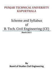 Scheme and Syllabus of B. Tech. Civil Engineering (CE) - Ptu.ac.in