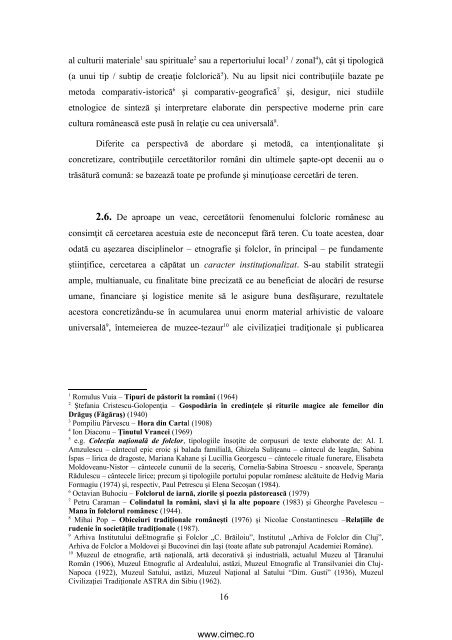 Cercetarea etnologică de teren, astăzi (curs), Editura ... - cIMeC