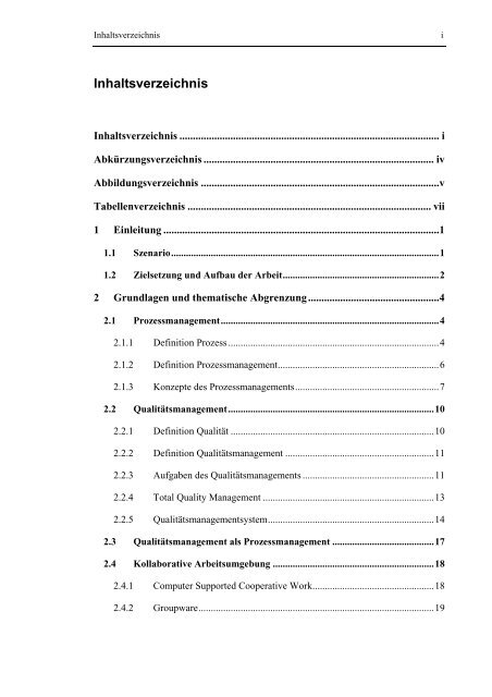 und Prozessmanagement in kollaborativen Arbeitsumgebungen