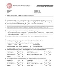 First Visit Health Questionnaire
