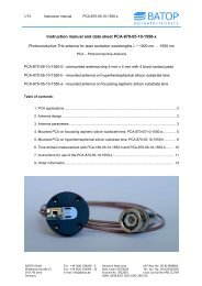 Instruction manual and data sheet PCA-870-05-10 ... - BATOP GmbH