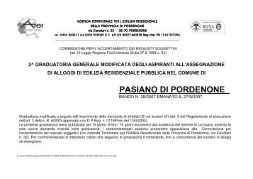 2^ graduatoria generale modificata degli aspiranti ... - Ater Pordenone