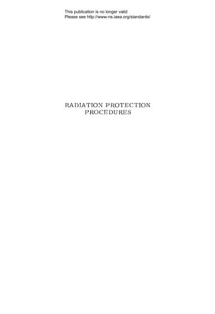Radiation Protection Procedures - gnssn - International Atomic ...