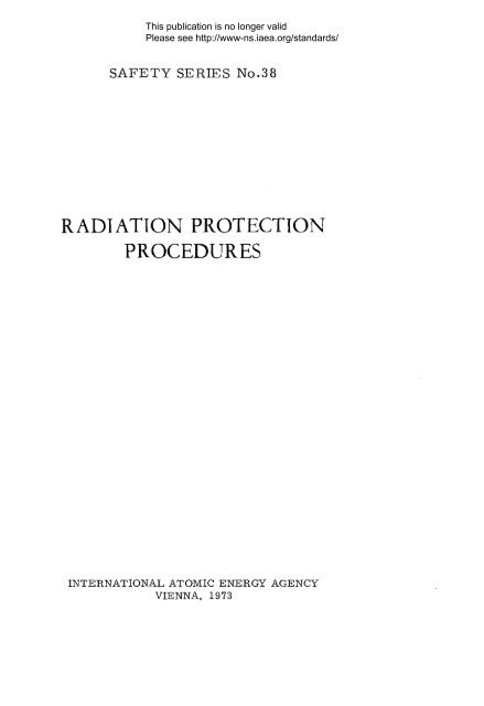 Radiation Protection Procedures - gnssn - International Atomic ...